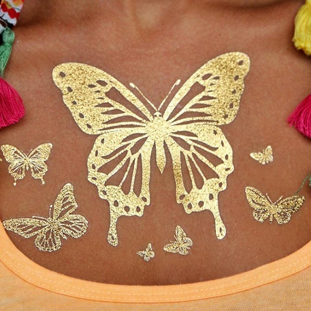 Ejemplo de Tatuaje Metalizado, con la forma de una mariposa