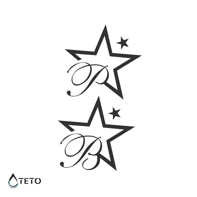Estrellas con iniciales - Pequeño semi-permanente