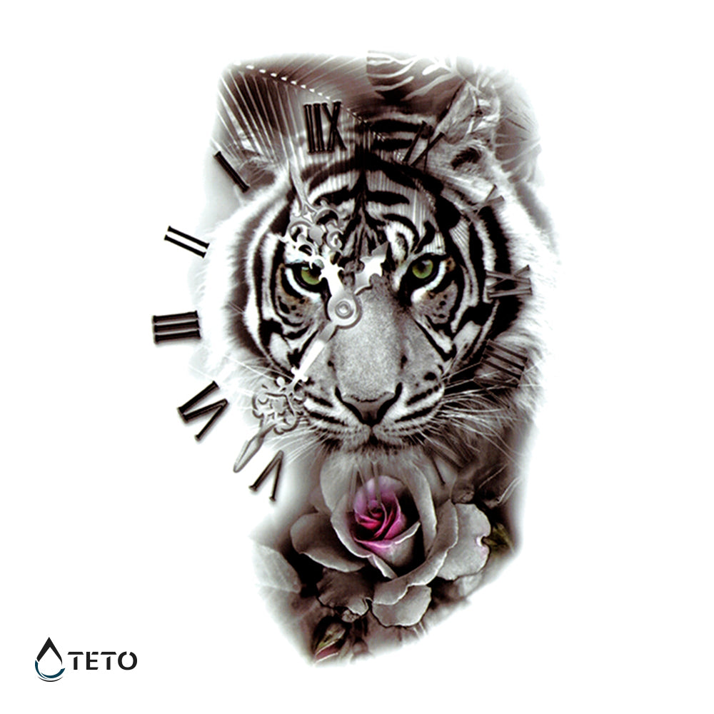 Reloj En Tigre - Mediano Tatuajes Temporales