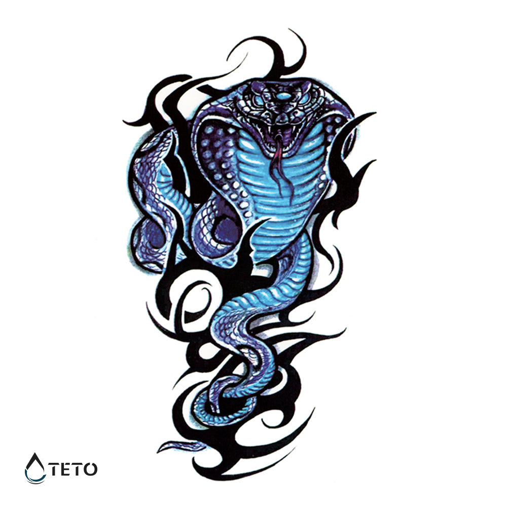 Cobra Furiosa - Mediano Tatuajes Temporales