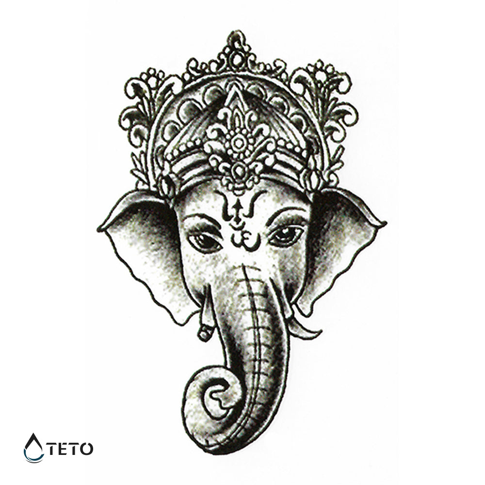 Elefante Hindú - Pequeño Tatuajes Temporales