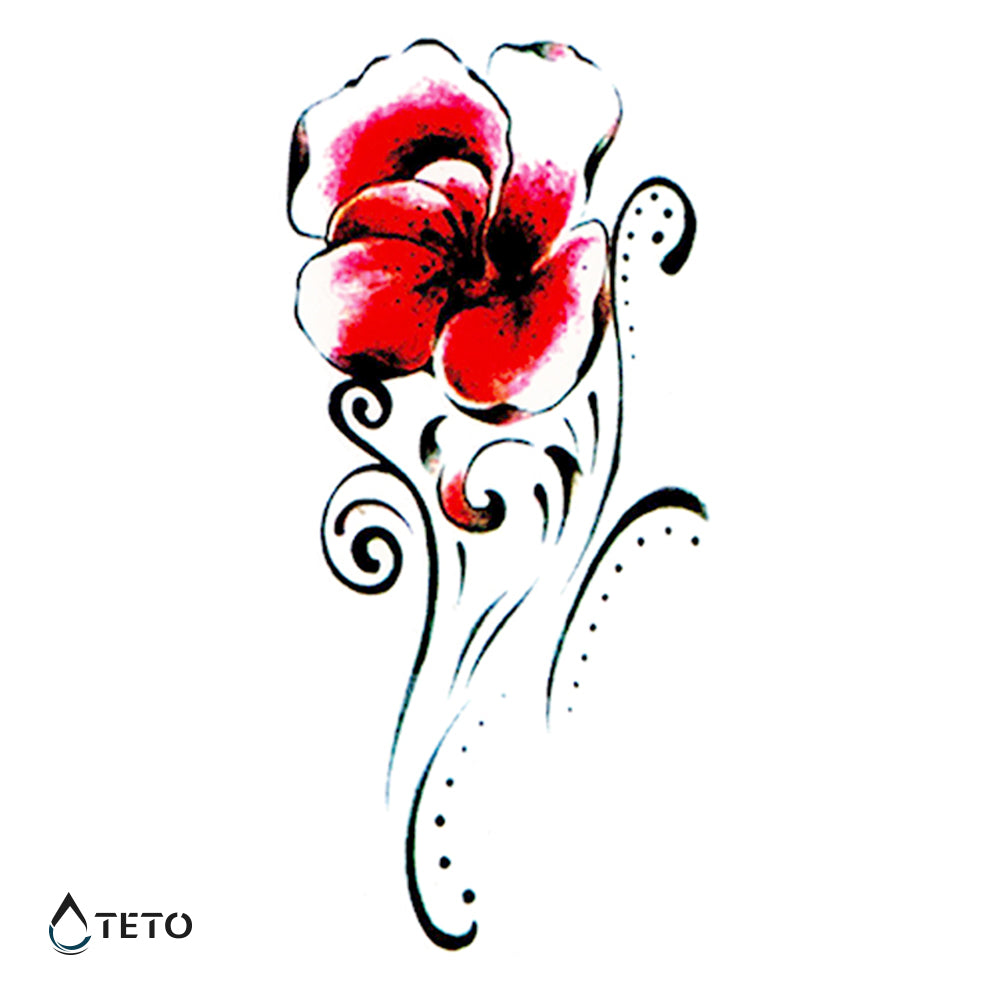 Flor Pasional - Pequeño Tatuajes Temporales