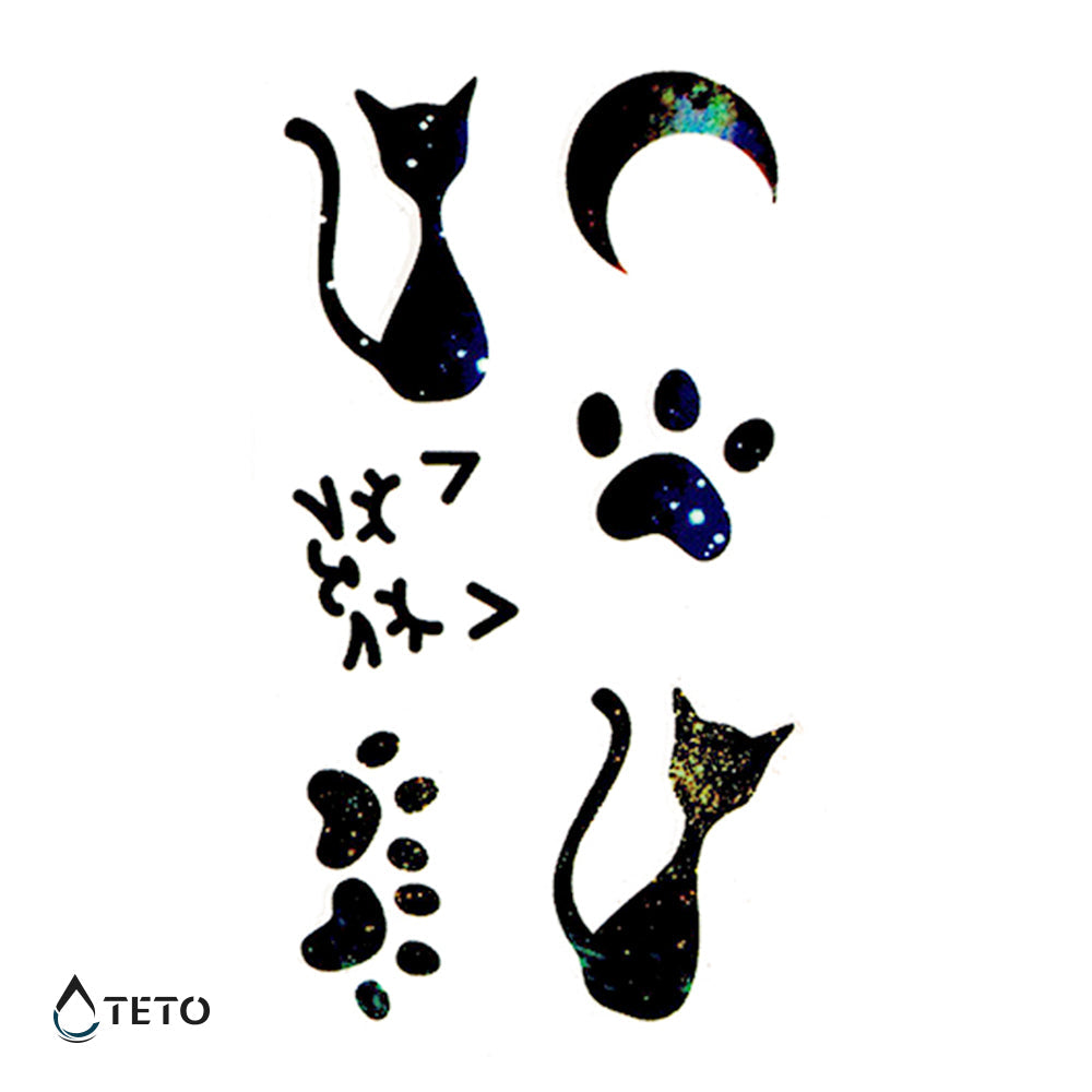 Gato Fantástico - Set Pequeño Tatuajes Temporales