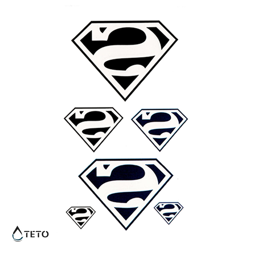 Simbolo De La Casa El Superman - Set Tatuajes Temporales