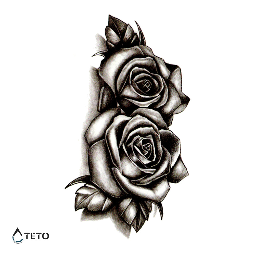 Rosas Tradicionales - Pequeño Tatuajes Temporales