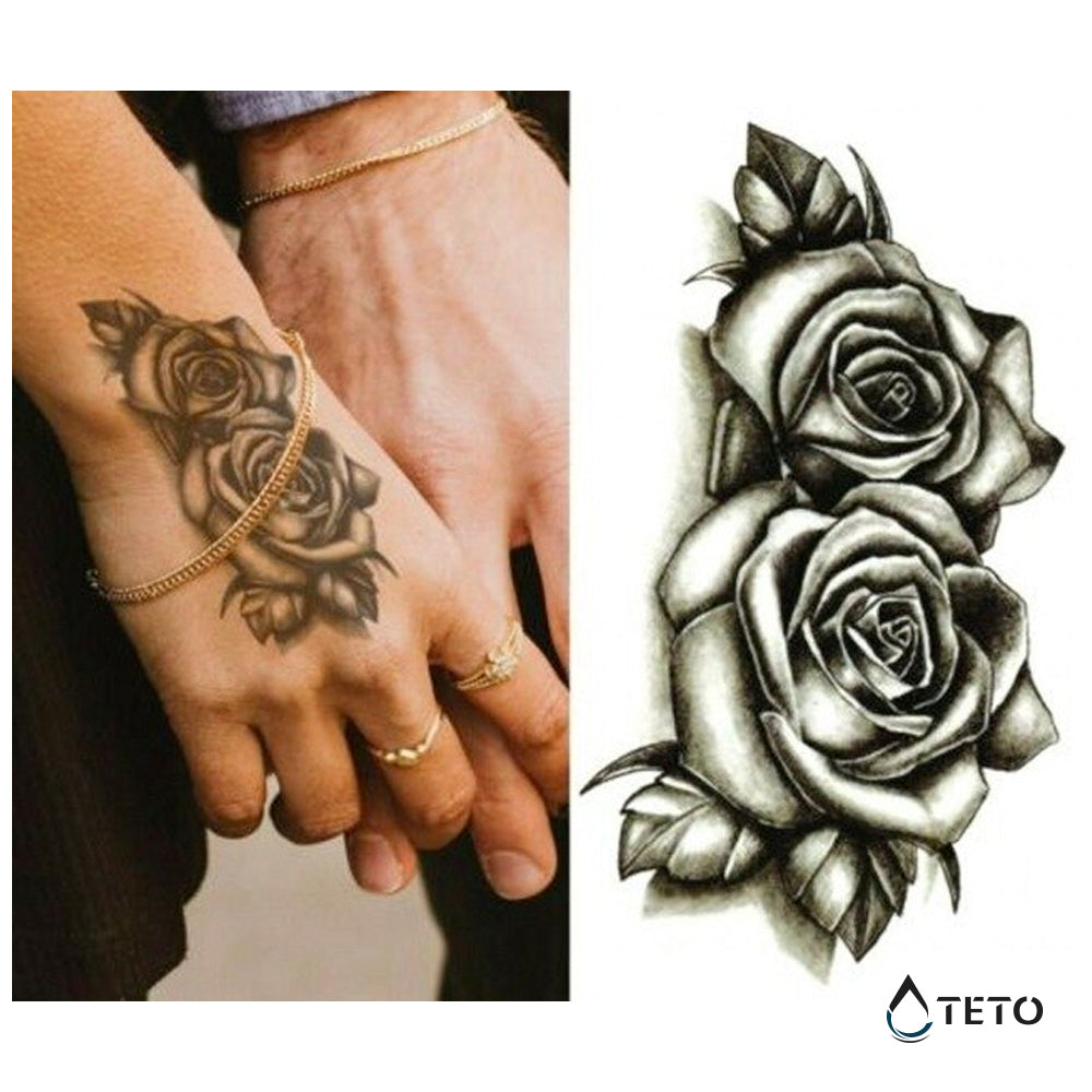 Rosas Tradicionales - Pequeño Tatuajes Temporales
