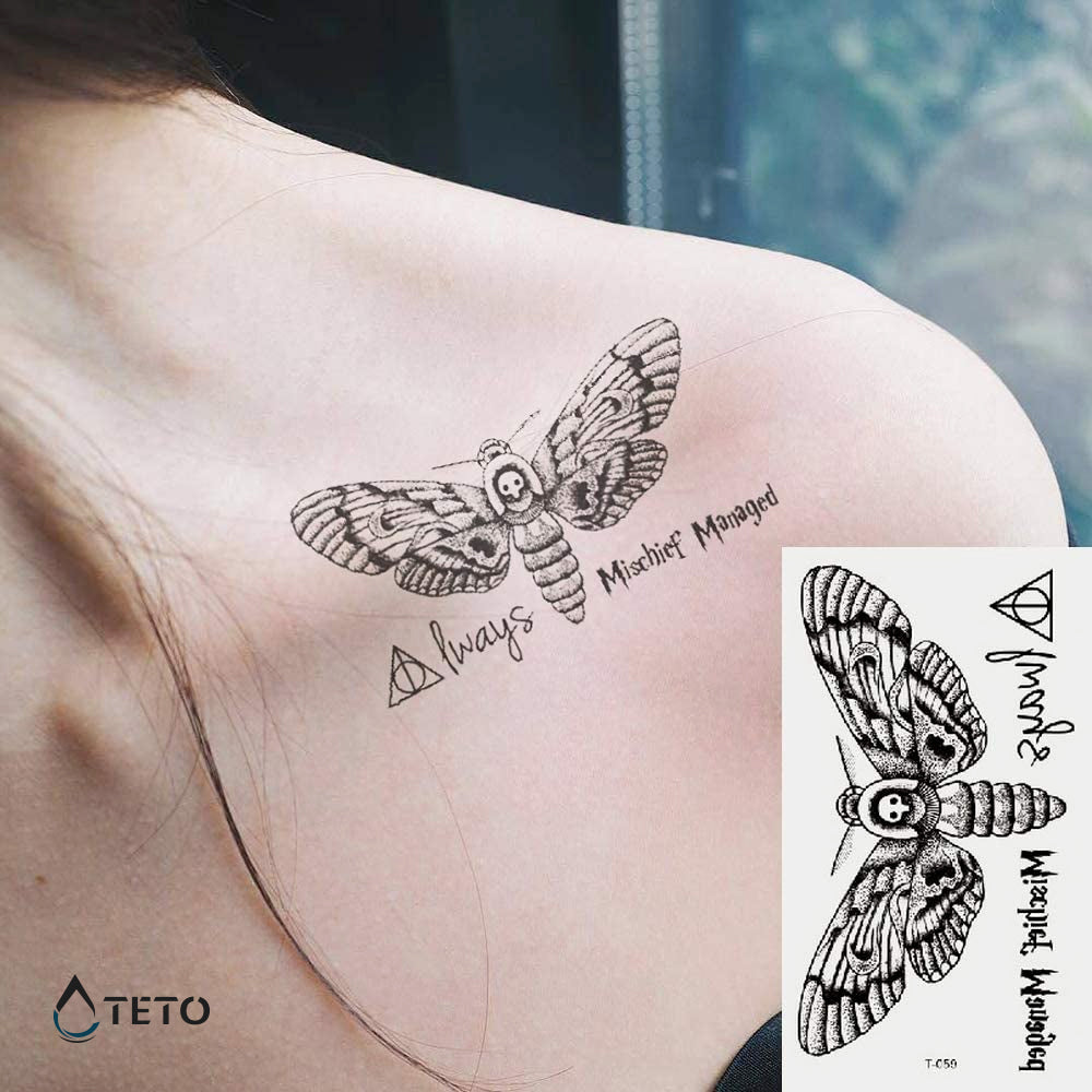 Mariposa Maligna - Pequeño Tatuajes Temporales