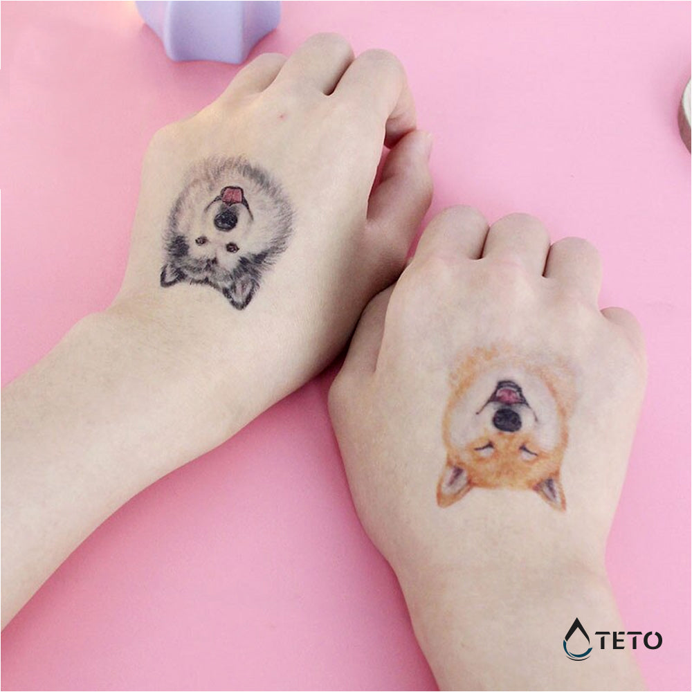 Perro Tipo E - Pequeño Tatuajes Temporales