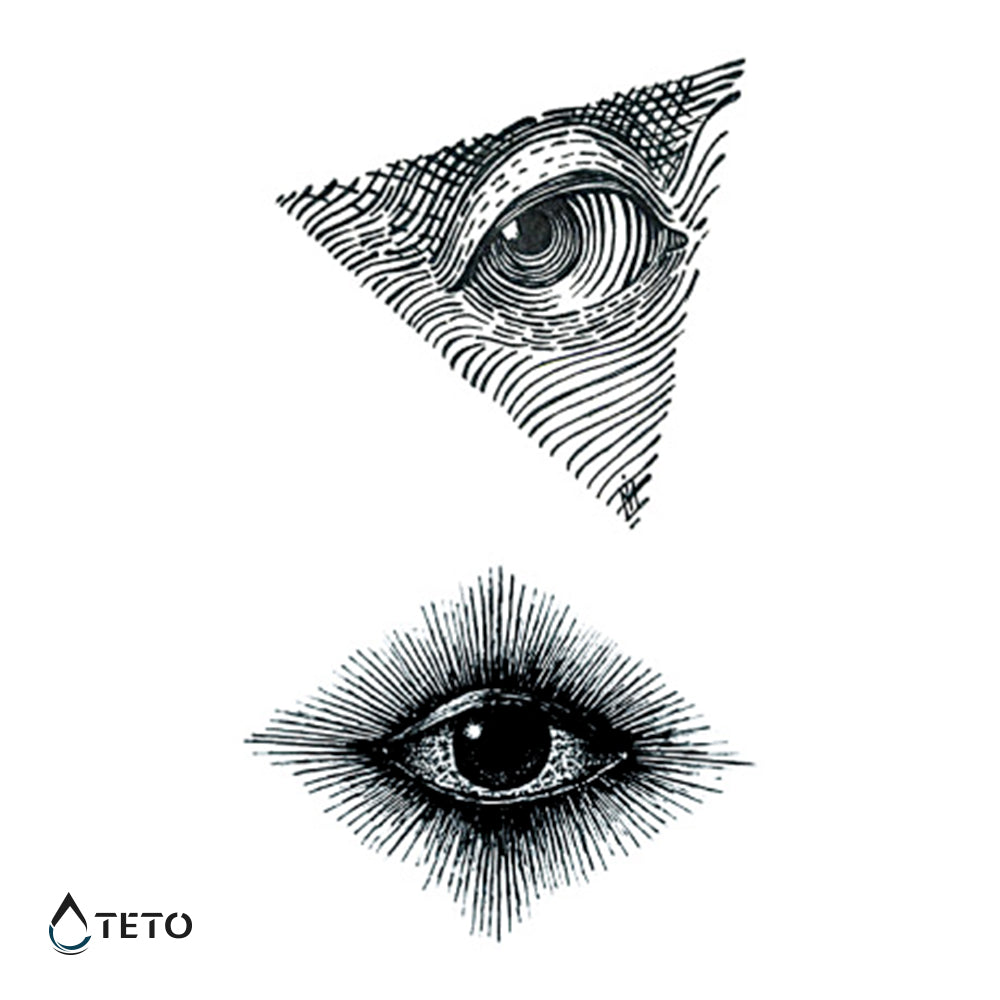 Ojos Triangular Y Solo - Set Pequeño Tatuajes Temporales
