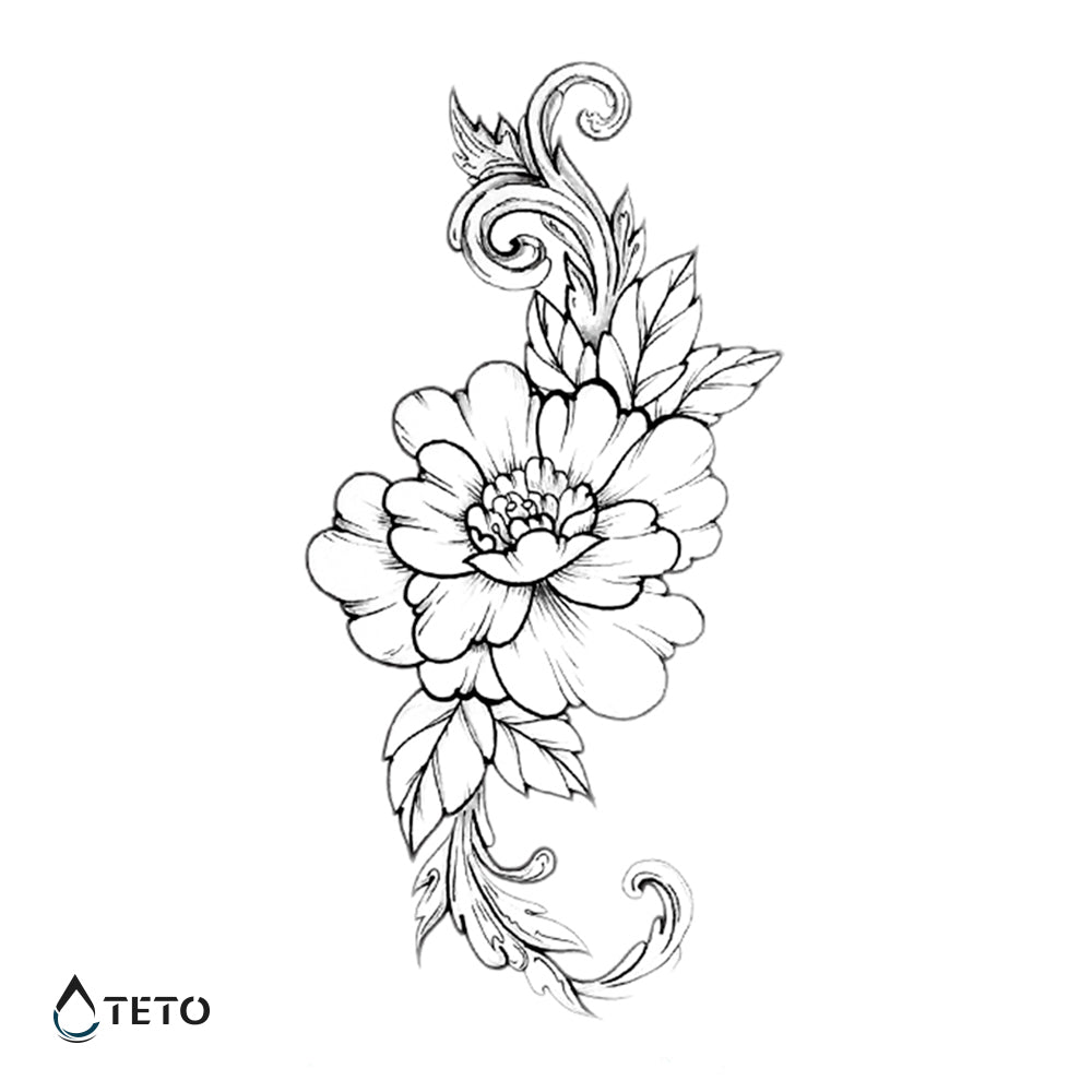 Flores Tipo M - Mediano Tatuajes Temporales
