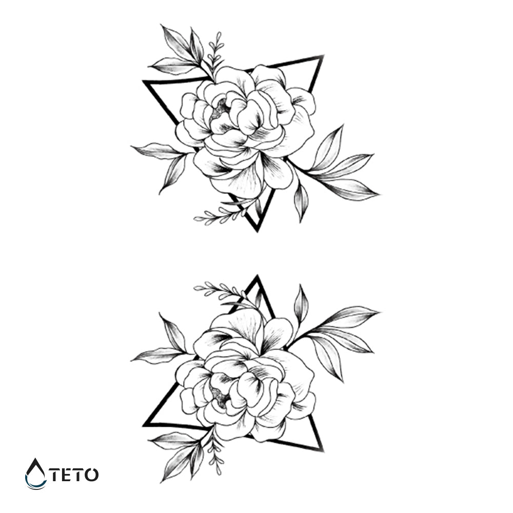 Flores Tipo Ñ - Set Mediano Tatuajes Temporales