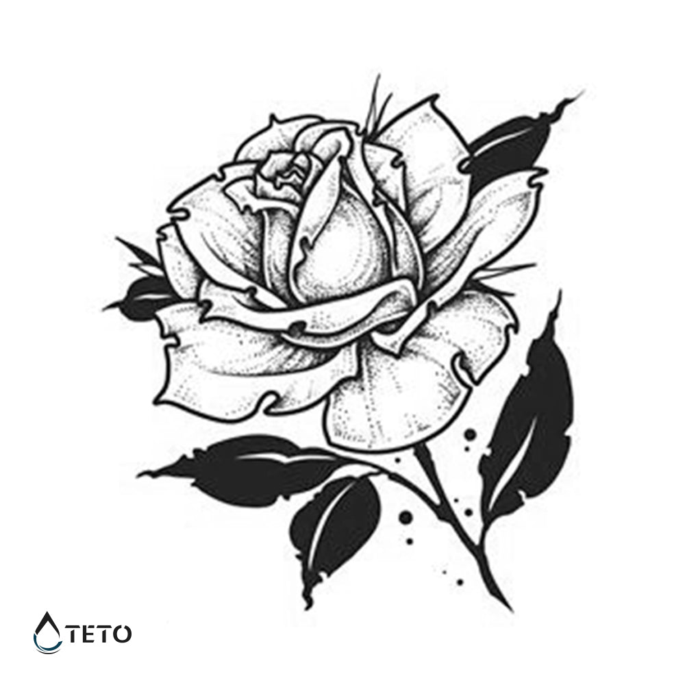 Flor Tipo E - Pequeño Tatuajes Temporales