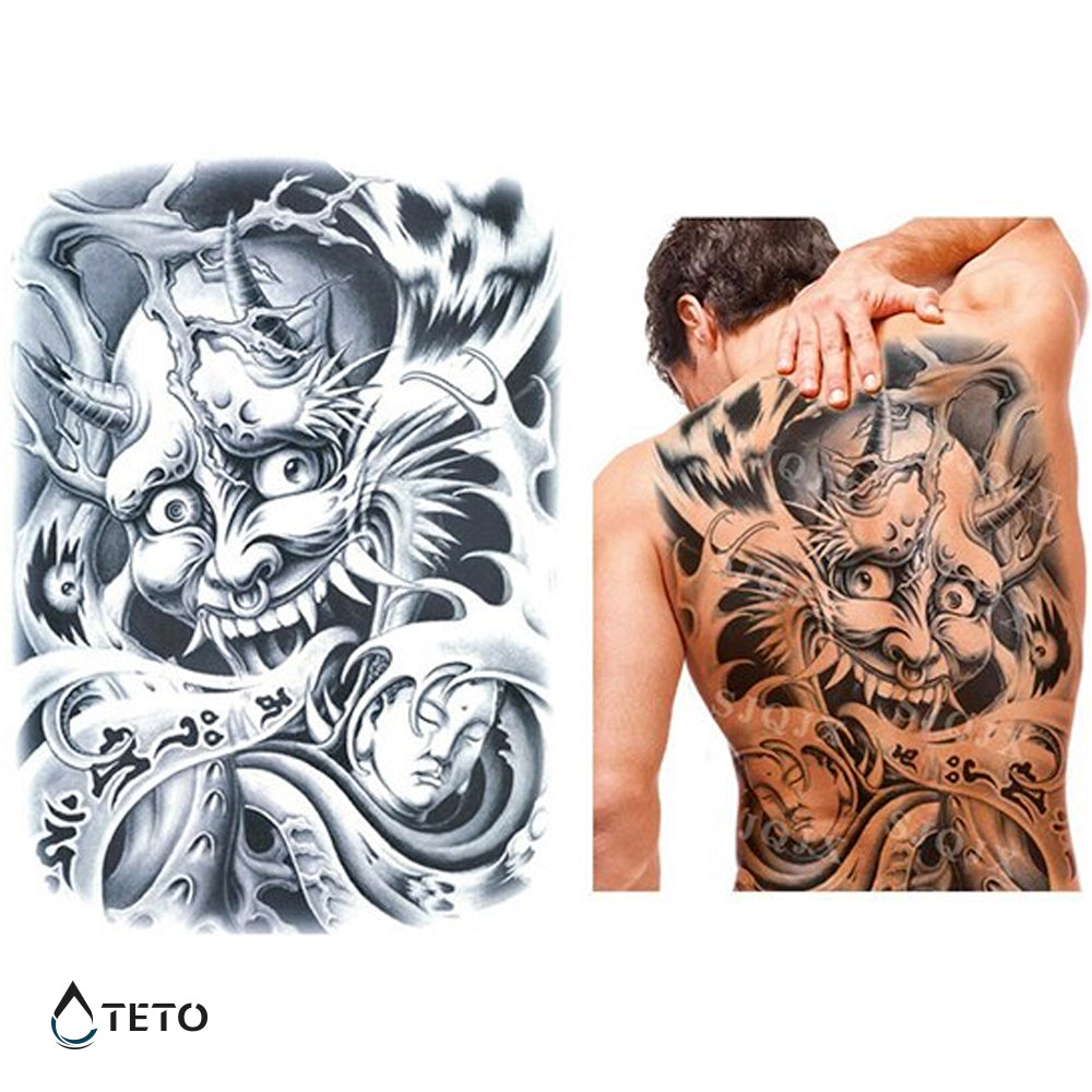 Diablo Burlón - Espalda Tatuajes Temporales