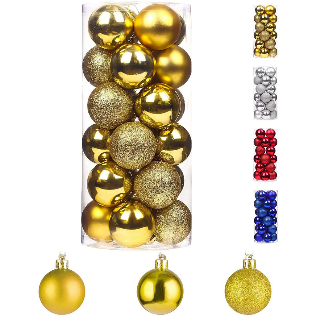 Paquete de adornos navideños - 24 piezas - Mercados Latam