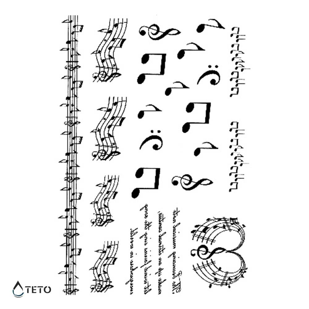 Notas Musicales - Set Mediano Tatuajes Temporales